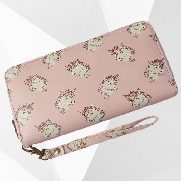 Ardene Pink Unicorn Wristlet Wallet - Picture 1 of 16